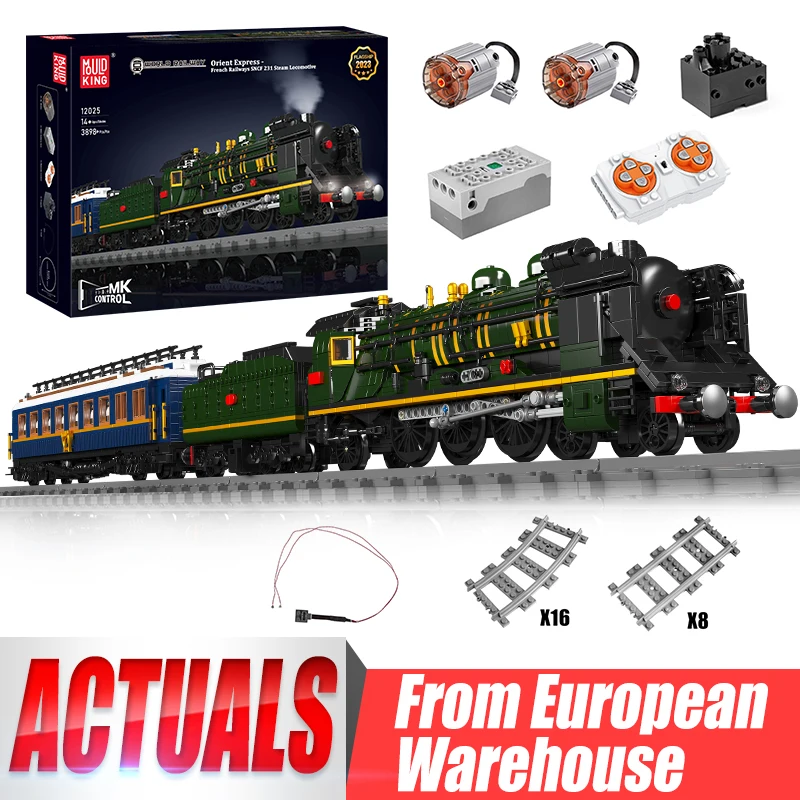 Mold King 12025 Telecomando Tecnico Orient Express Set Ferrovie Francesi Snfc 231 Locomotiva A Vapore Building Blocks Set Di Giocattoli