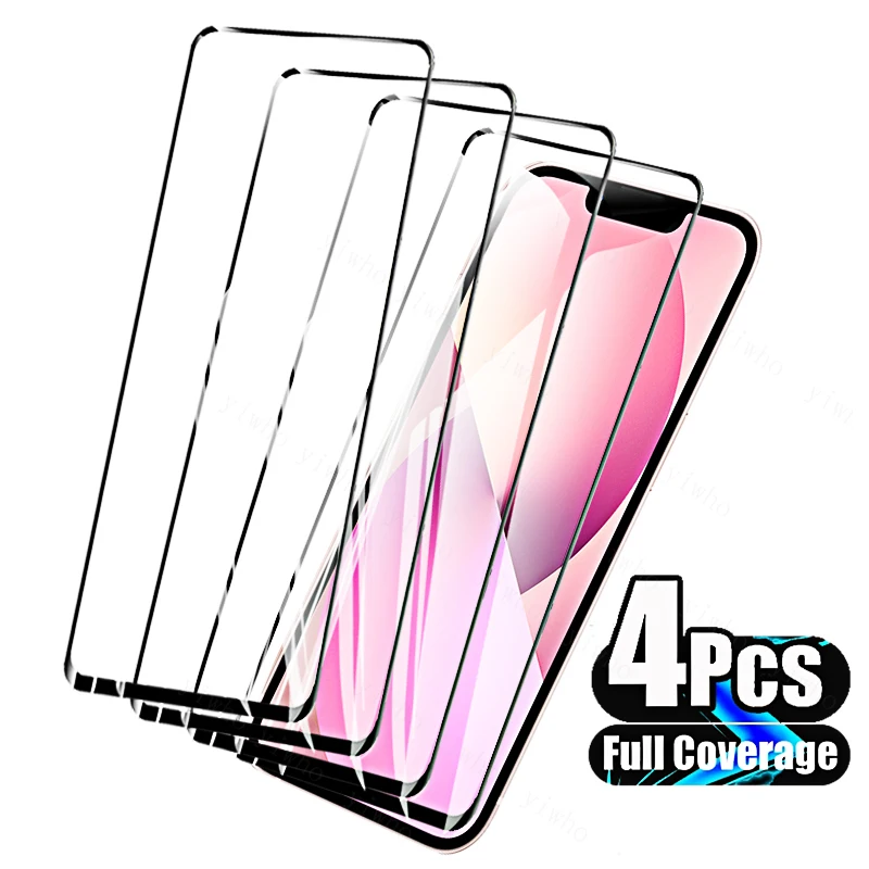 Pellicola Salvaschermo 4 Pezzi Per Apple Iphone 13 Mini Vetro Temperato Protettivo Per Iphone Iphone 13 Pro Max Mini 13Pro Pellicola Hd