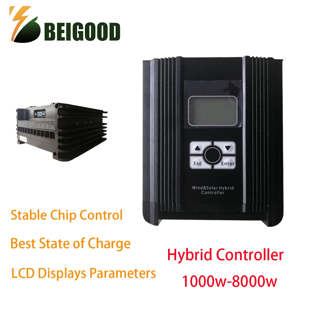 12V24V48V 1000W-8000W Regolatore Di Carica Solare Eolico Ibrido Regolatore Mppt 40A Per Generatore Eolico Pv Match Batteria Al Litio
