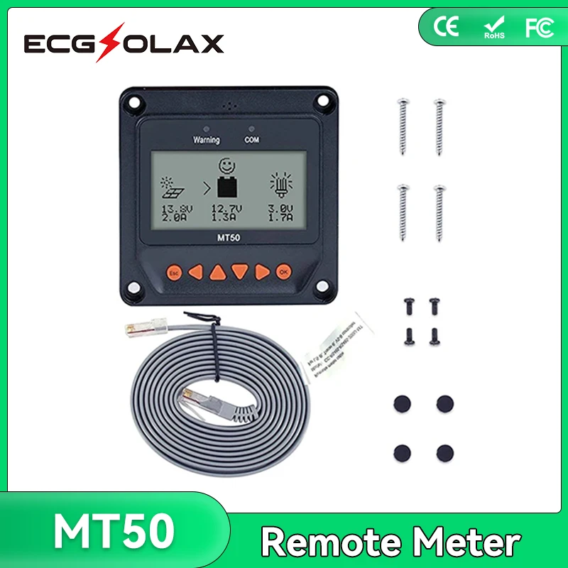 Epever Mt50 Display Del Misuratore Remoto Per Epever Mppt Regolatore Di Carica Solare Tracer-An Series Mt-50 Misuratore Remoto Con Display Lcd