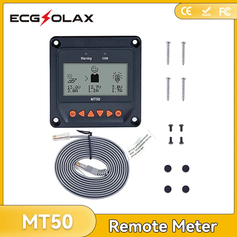 Epever Mt50 Display Del Misuratore Remoto Per Epever Mppt Regolatore Di Carica Solare Tracer-An Series Mt-50 Misuratore Remoto Con Display Lcd