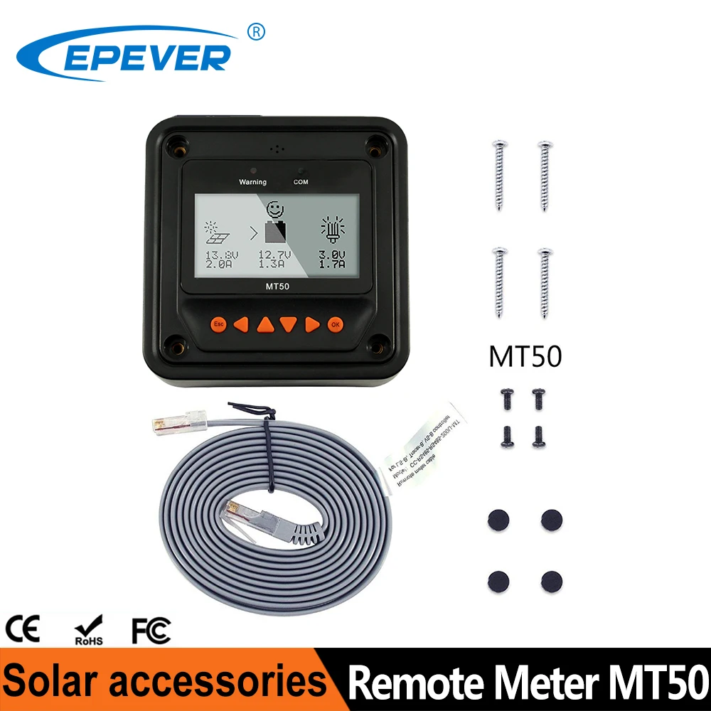 Epever Mt50 Display Del Misuratore Remoto Per Tracer-An Series Mt-50 Per Epever Mppt Regolatore Di Carica Solare Con Display Lcd In Tempo Reale
