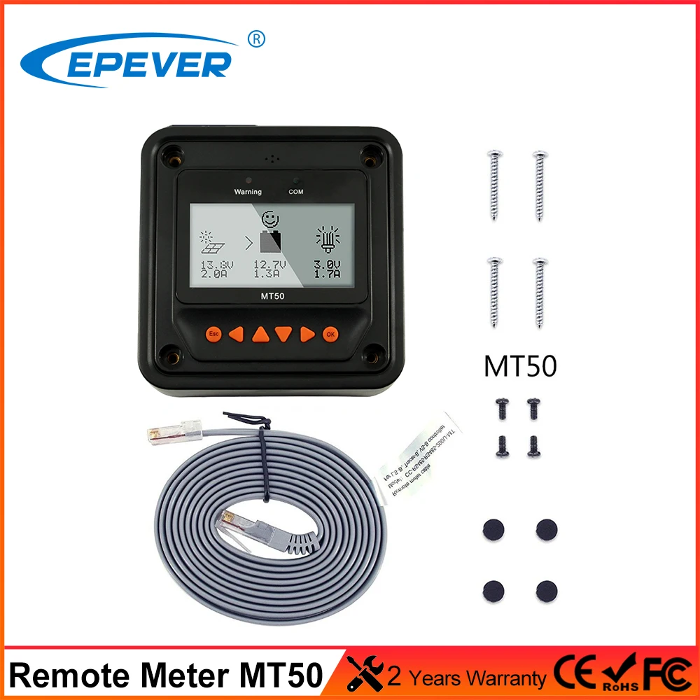 Epever Mt50 Display Del Misuratore Remoto Per Epever Mppt Regolatore Di Carica Solare Tracer-An Series Mt-50 Misuratore Remoto Con Display Lcd