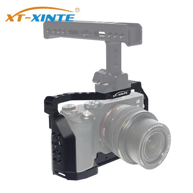 Dslr Camera Cage Rig Con Impugnatura Superiore Laterale Grip Arri Hole Cold Shoe Mount Per Microfono Light Vlog Stabilizzatore Per Sony Alpha A7C