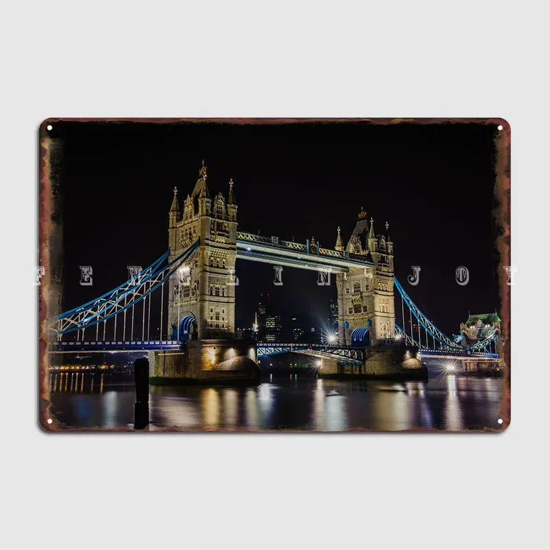 Tower Bridge By Night Metal Sign Club Home Home Design Wall Decor Tin Sign Poster
