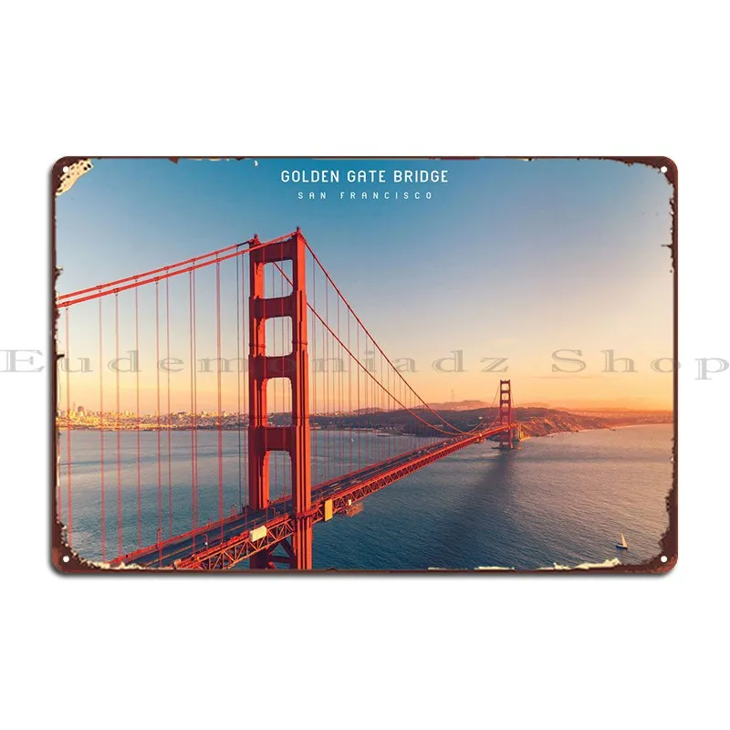Golden Gate Bridge Targa In Metallo Poster Personaggio Pittura Personalizzata Pub Club Tin Sign Poster