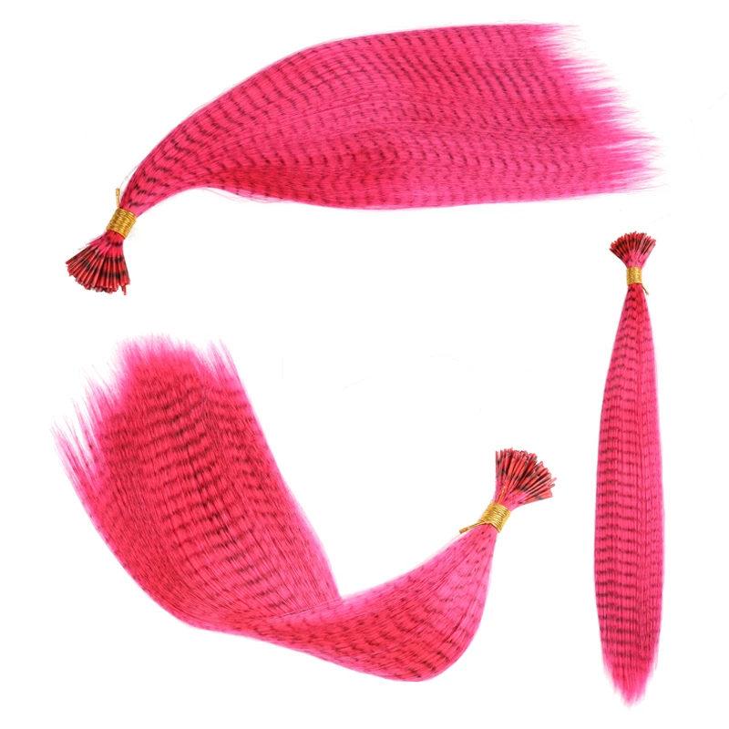 Hot Colorful Charming Grizzly Feathers Hair Extensions Long Straight Parrucchiere Forniture Anelli Per Capelli Link Tools
