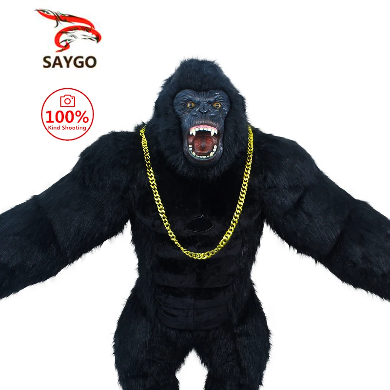 Costume Gonfiabile King Kong Per Adulto Halloween Peluche Peloso Mascotte Animale Venezia Carnevale Vestito Vestito Fursuit Orangutan Gorilla