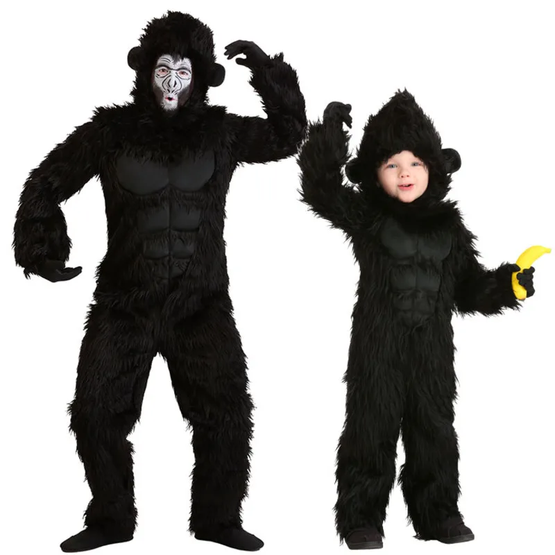 Costume Di Halloween Costume Da Gorilla Per La Festa Dei Bambini Tk Film Performance Sul Palco Cosplay Costumi Di Gorilla Neri Per Adulti E Bambini
