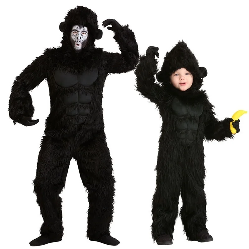 King Kong Costume Cosplay Per Bambini Adulti Peluche Mascotte Pelosa Anime Halloween Venezia Carnevale Vestito Fursuit Orangutan Gorilla