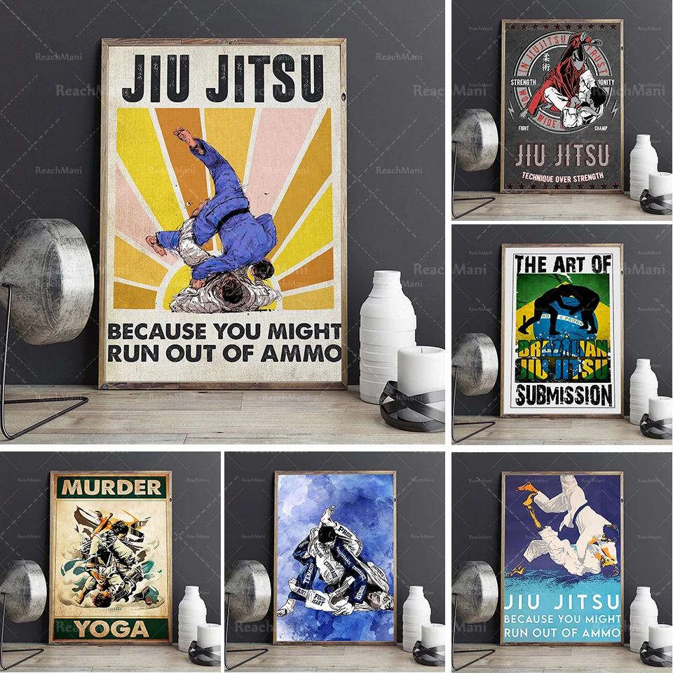 Affiche De Jiu-Jitsu, Le Meueur Cadeau Pour Les Amateurs De Jiu-Jitsu, Affiche De Jiu-Jitsu À L'Ancienne