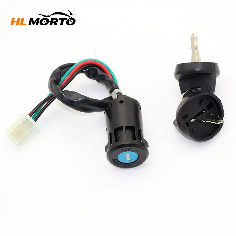 Motorcycle Atv Accessories 4 Wire Ignition Key Barrel Switch Ignition Lock For 50Cc 110Cc 125Cc 250Cc Pit Quad Dirt Bike Atv