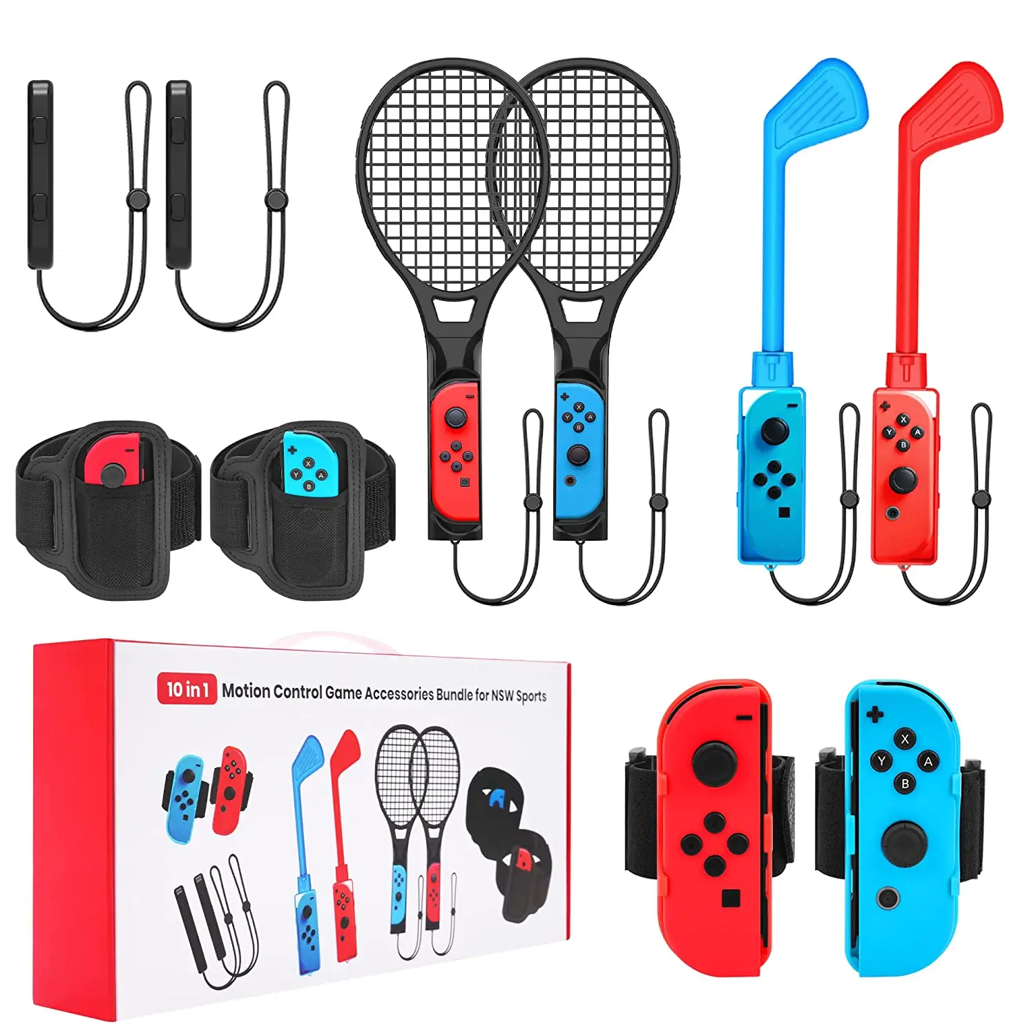 Kit Di Accessori Sportivi 10 In 1 Per Switch/Switch Oled Sports Game 10 In 1 Nintendo Switch Accessori Bundle Per Nintendo Switch