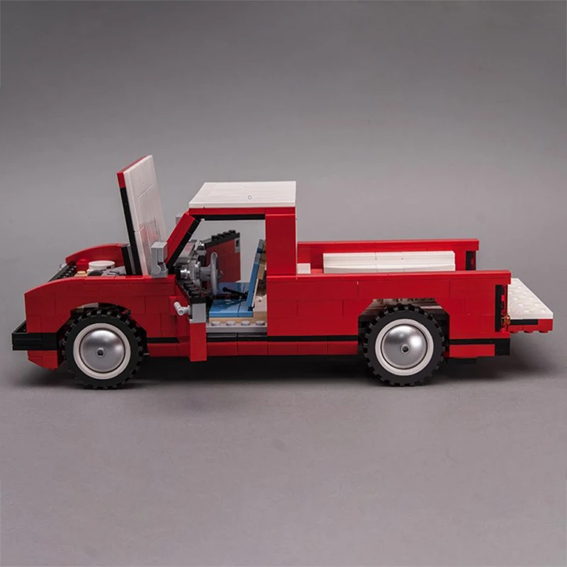 Moc Cityss Pickup Red Car Model Building Blocks Citys High-Tech Car Truck Pickup Educazione Fai Da Te Mattoni Giocattoli Per Ragazzi