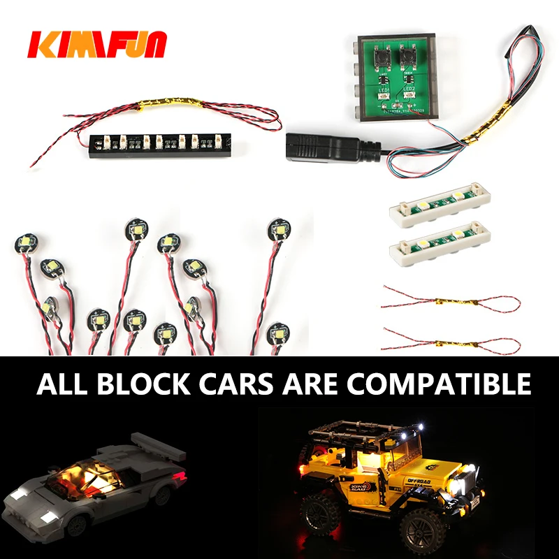12Pcs 1X1 1X4 Led 0.8Mm 2Pin Building Block Lamp Diy Car Light Night View City House Toy 10220/05007/79211/10467