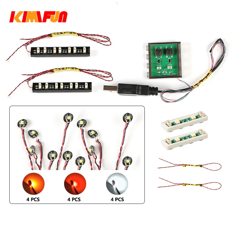 12Pcs 1X1 1X4 Led 0.8Mm 2Pin Building Block Lamp Diy Car Light Night View City House Toy 10220/05007/79211/10467