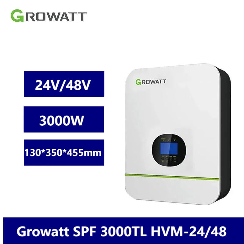 Growatt Spf3000Tl Serie Hvm-24 Monofase 230Vac 48Vdc Inverter Fotovoltaico Off Grid Accumulo Di Energia