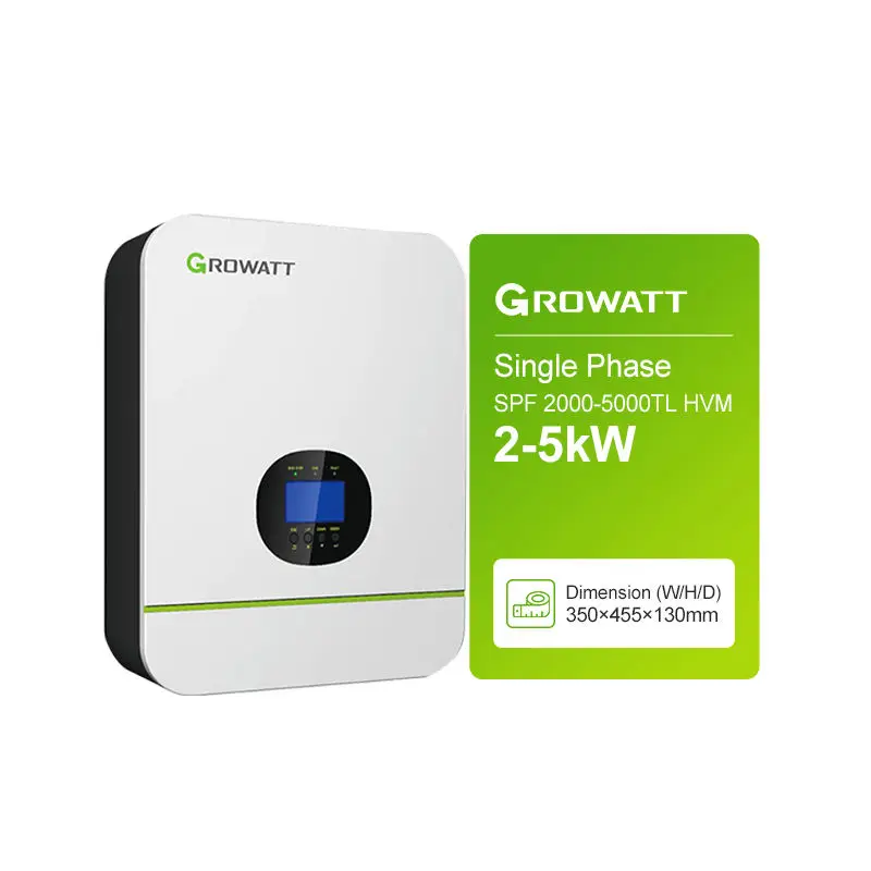 Sistema Fotovoltaico Growatt Spf 3000Tl Hvm - 24 3Kw Inverter Solare Off Grid 24V 48V Per L'Accumulo Di Energia Del Progetto