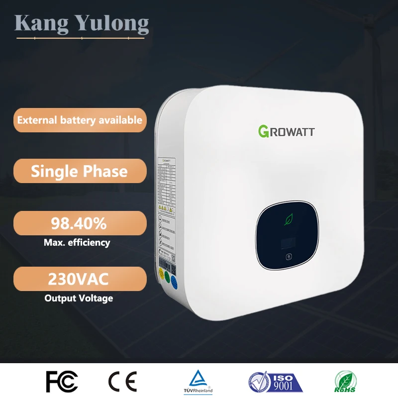 Growatt Min 3000 ~ 6000 Tl-Xh 3Kw 5Kw 6Kw Mppt On Grid Batteria Esterna Disponibile Inverter Solare Fotovoltaico Monofase