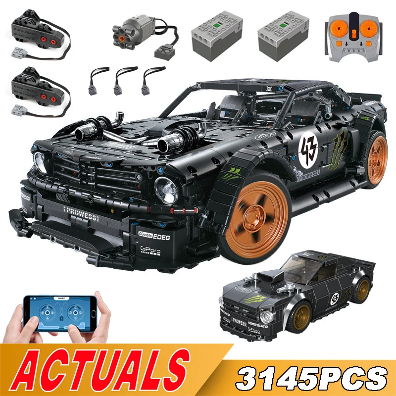 Technical Car App Telecomando 33003 Mustang Hoonicorn Rtr V2 Super Racing Car Building Blocks Mattoni Giocattoli Per Bambini Regali Fai Da Te