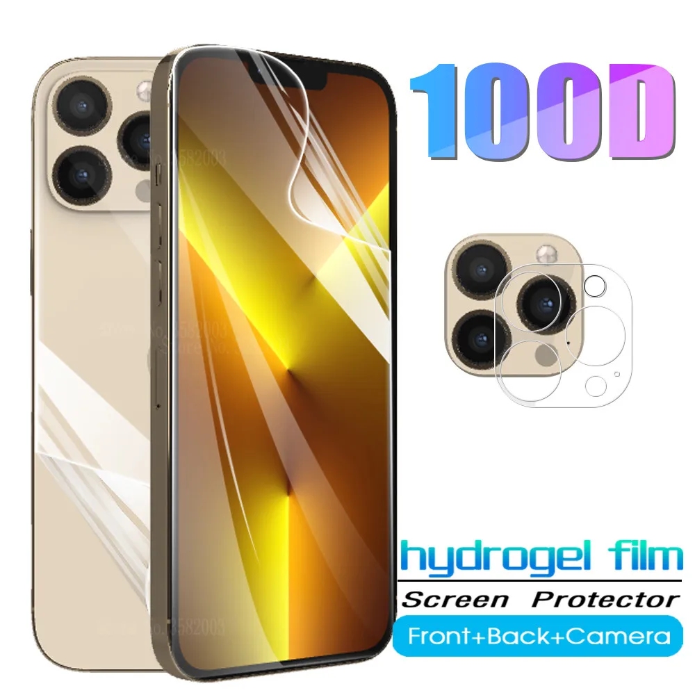 3In1 Hydrogel Protect Film Per Iphone 13 Pro Max Front Back Film Per Iphone13 13 Mini 13Pro Max 3D Camera Lens Protector Glass