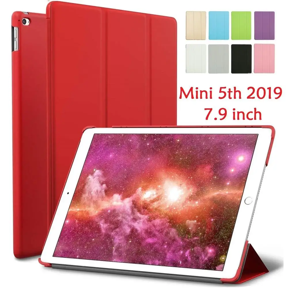 7.9 ''Slim Folio Stand Coque Per Ipad Mini 2019 5A Custodia Smart A2124 A2133 Pvc Smart Auto-Sleep Cover Per Ipad Mini 2019 Cover