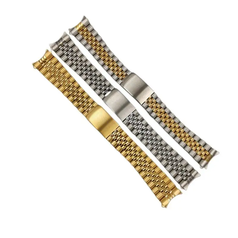 Cinturino Per Orologio Vintage 18Mm 19Mm 20Mm In Acciaio Inossidabile Jubilee Con Estremità Curva Adatto Per Rlx 1675 1665 1680 16750 1016 14270 11427