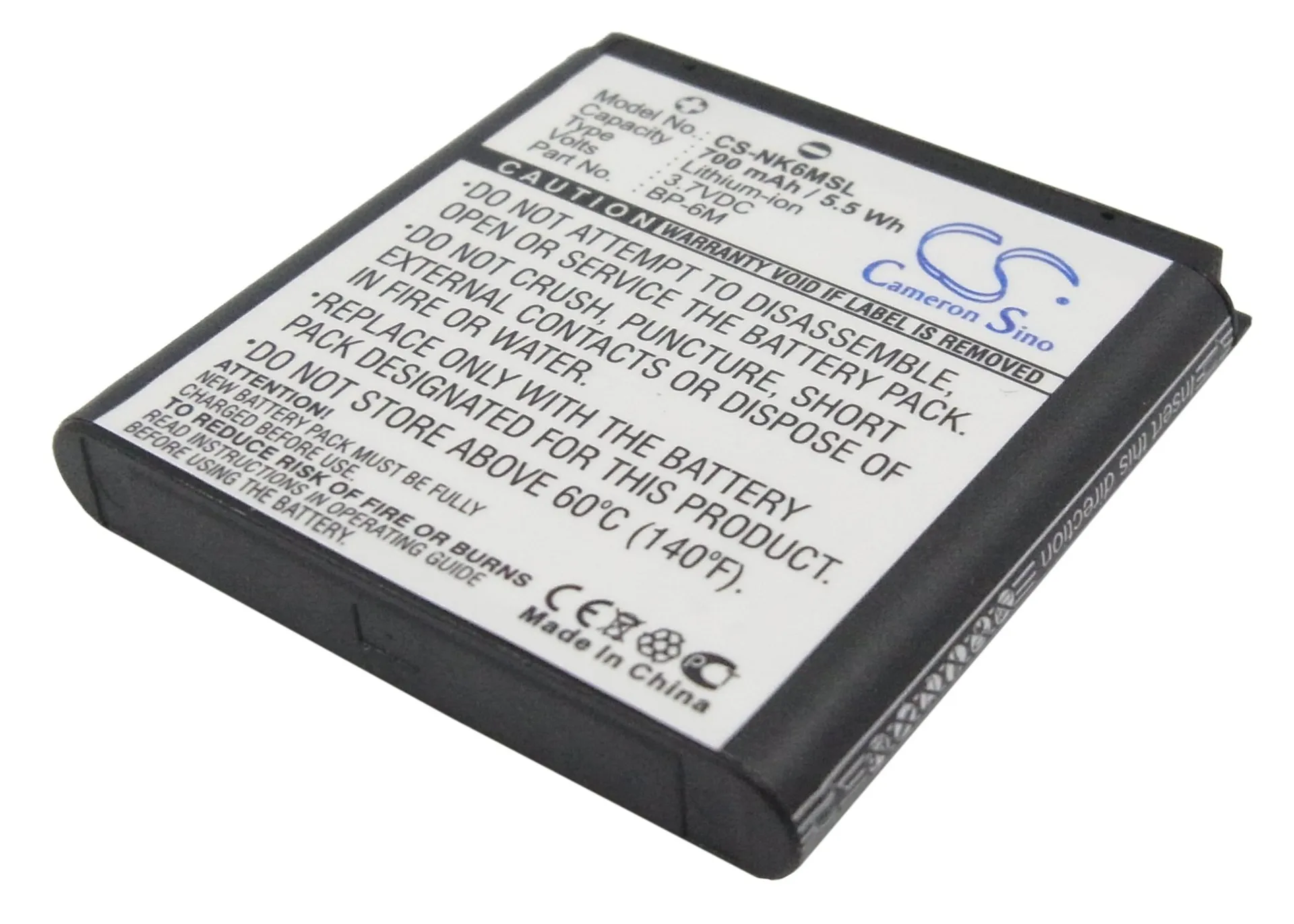 Cameronsino Per Nokia 3250 3250 Xpressmusic 6151 6233 6234 6280 6288 9300 9300I N73 N73 Music Edition N77 N93 Bp-6M Batteria