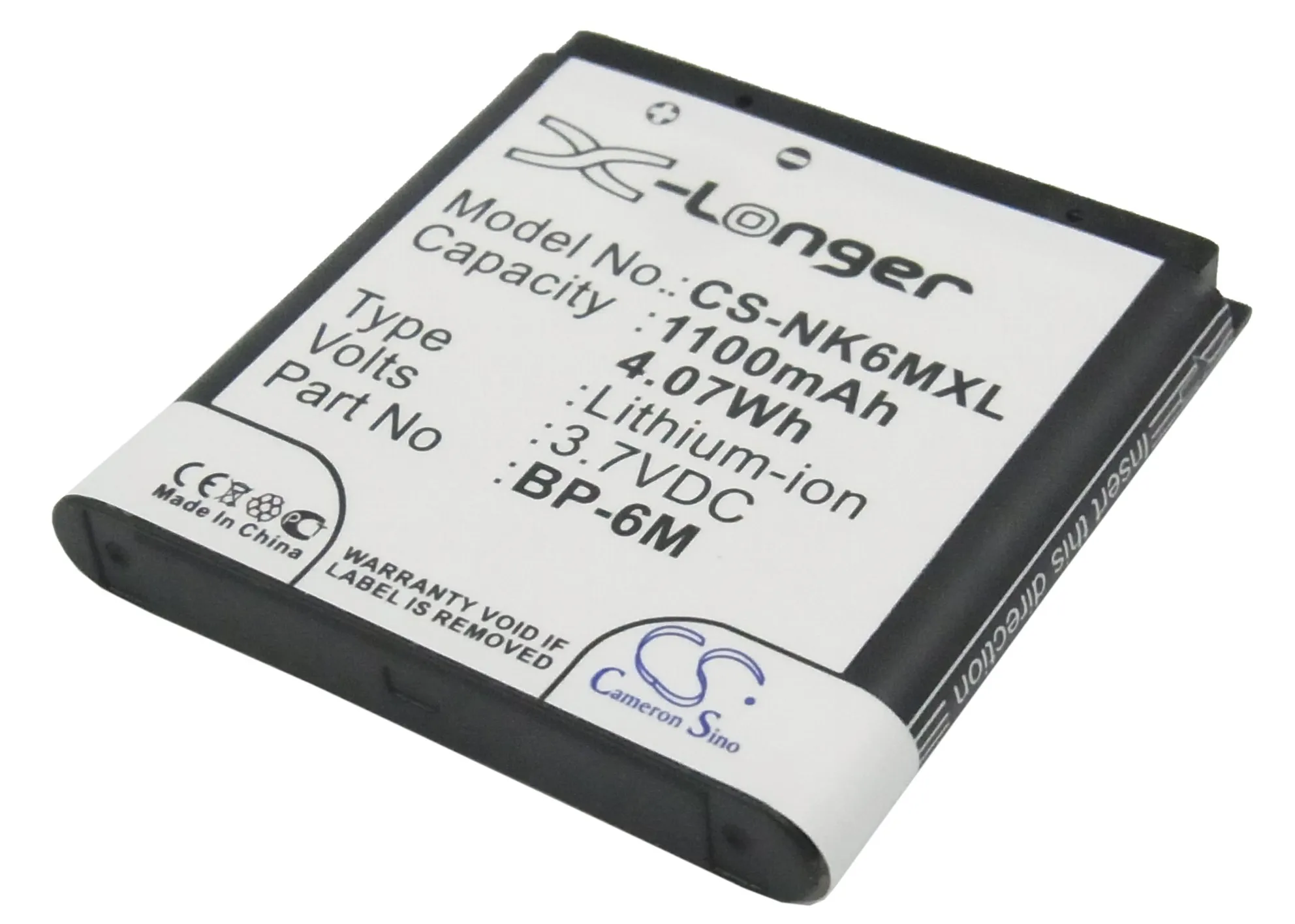 1100Mah Batteria Per Nokia 6151 N93 Rm-153 N77 Bp-6M 6234 9300 N93 Rm-55 3250 Xpressmusic 6233 6288 N73 6280 3250 9300I N73 Musica