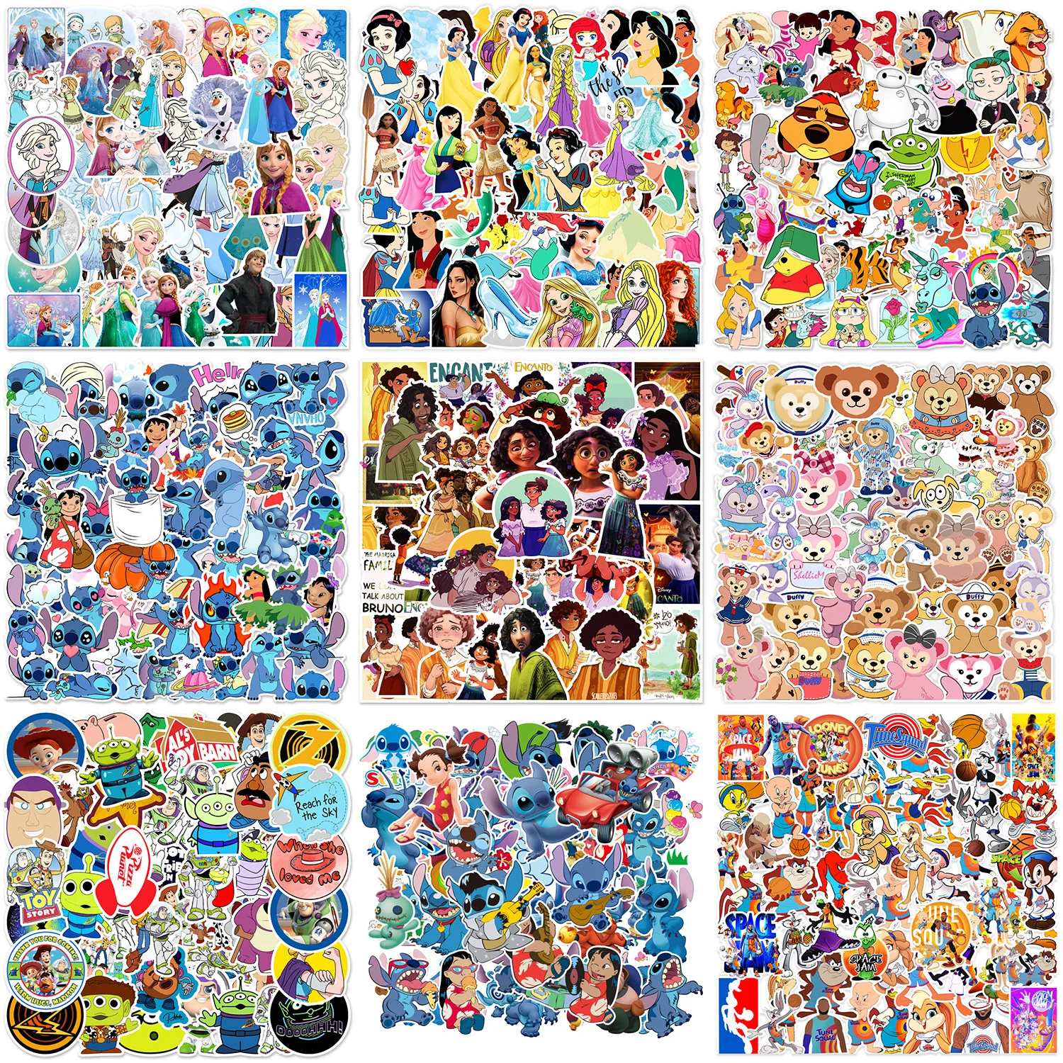 50 Pezzi Cartoon Anime Cute Stitch Elsa Snow White Disney Kids Stickers