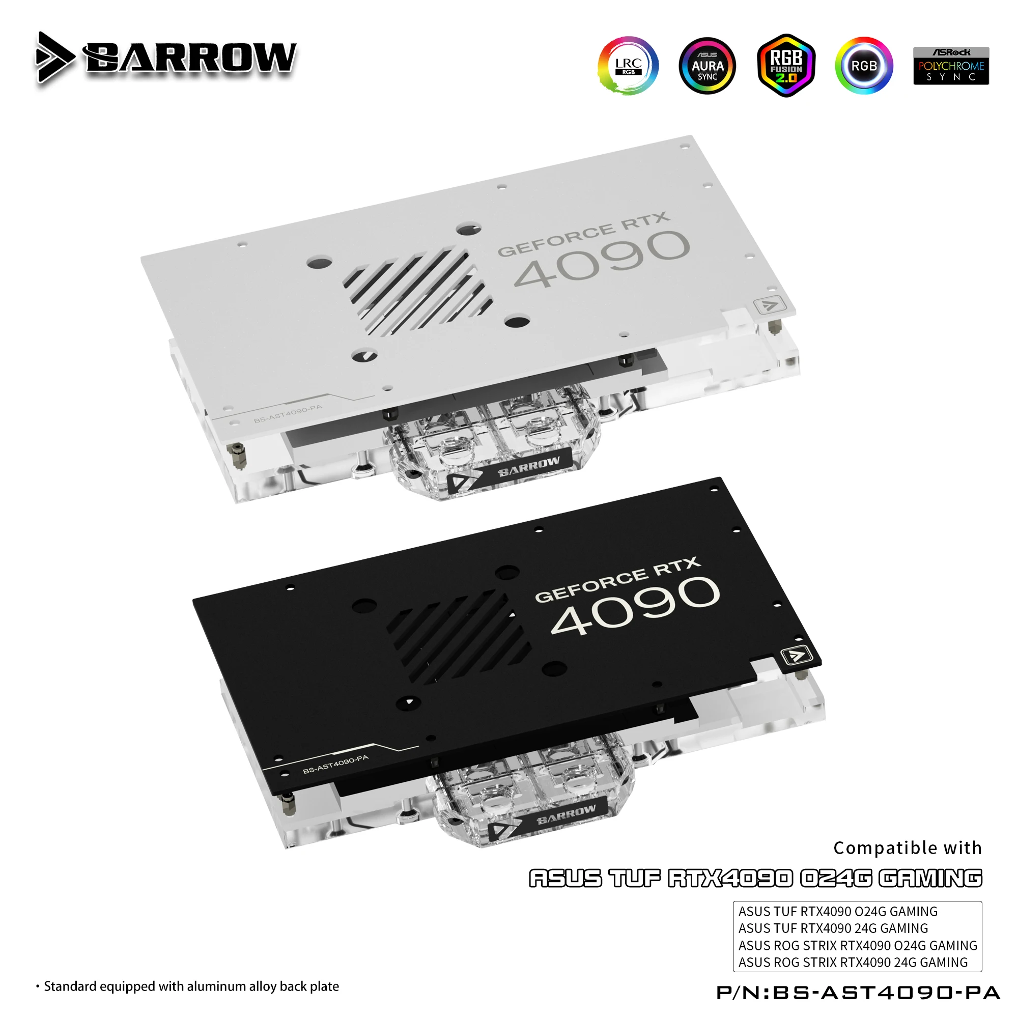 Carriola Schede Video Water Cooler Bs-Ast4090-Pa Asus Tuf Geforce Rtx 4090 O24G Gaming Gpu Block Pc Gaming Liquid Cooling Building