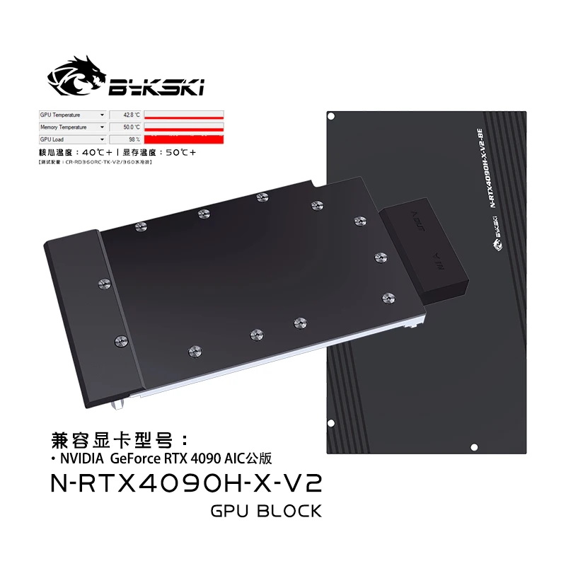 Bykski 4090 Blocco Acqua Per Nvidia Geforce Rtx 4090 Aic Scheda Video Refrigeratore D'Acqua Pc Gpu Raffreddamento A Liquido Radiatior N-Rtx4090H-X-V2