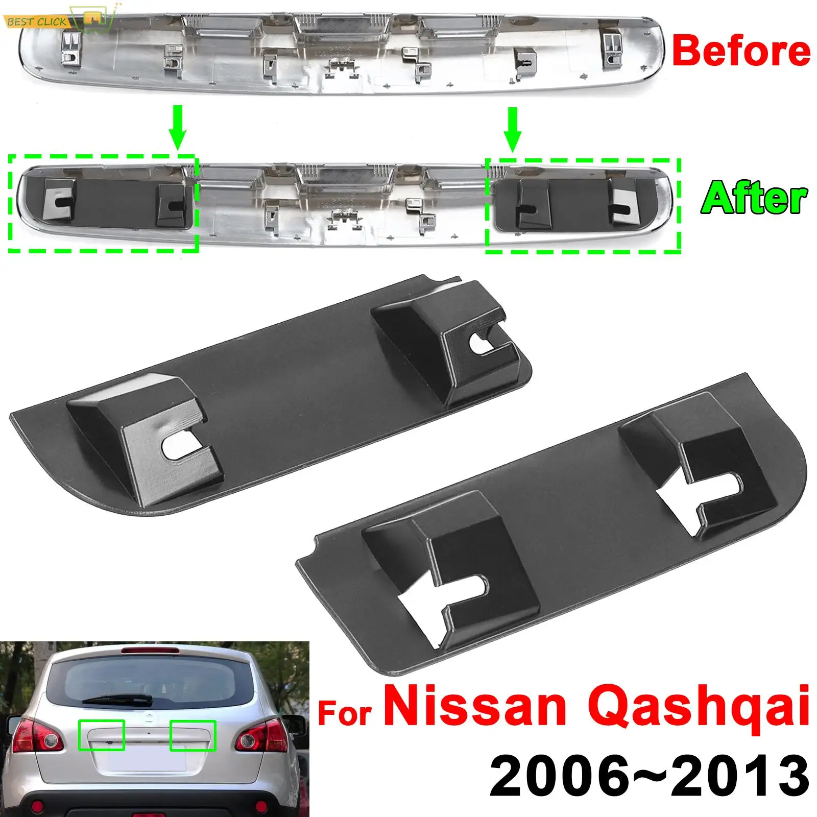 Per Nissan Qashqai + 2 Portellone Boot Handle Repair Snap Clip Kit Clip 2006 2007 2008 2009 2010 2011 2012 2013 Accessori Auto
