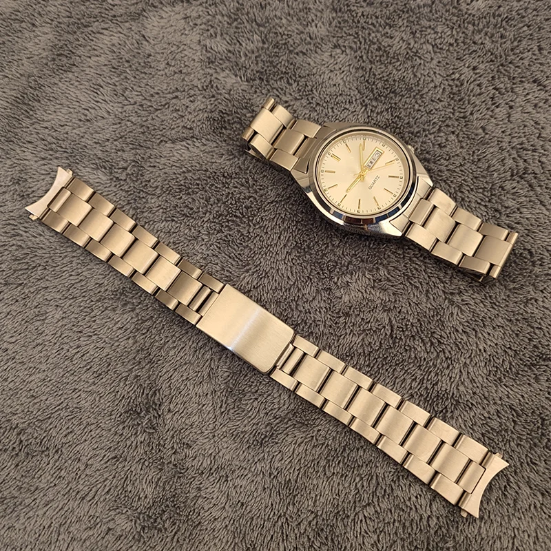 19Mm Sliver Hollow Curve End Solid Watch Strap Links Cinturino Per Cinturino Per Seiko 5 Muslimex Snxs75 Snxs77 Muslimex Snx79J1