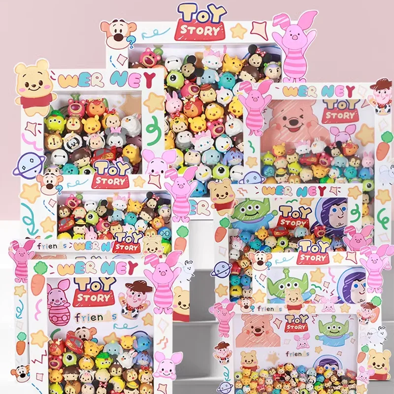 Disney Original Tsum Tsum Cartoon 3D Frame Mini Figure Series Toys Cute Doll Frame Regali Di Compleanno Per Bambini Giocattoli Creativi