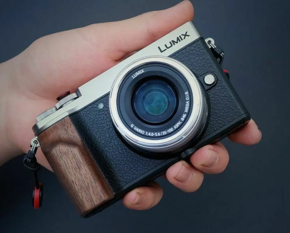 Per Panasonic Lumix Dc-Gx9 Gx9 Noce Ebano Legno Camera Grip Holder