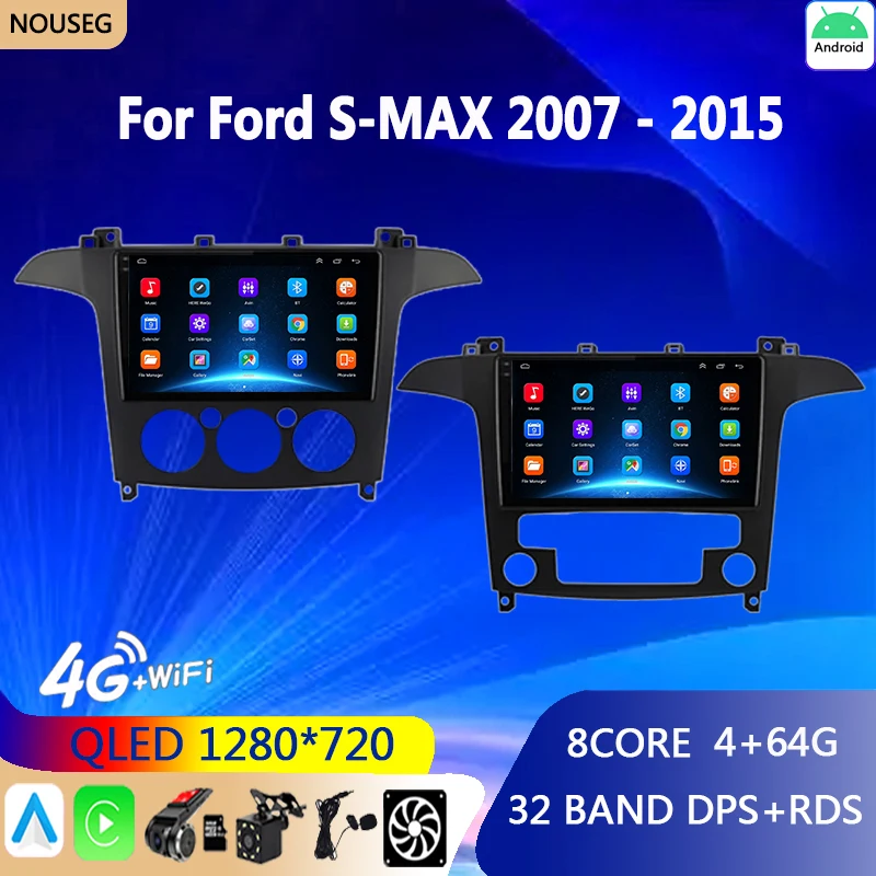 Android Car Radio Multimedia Per Ford S Max S-Max 2007 - 2015 Lettore Video Navigazione Gps Stereo Auto No 2 Din Dvd Carplay