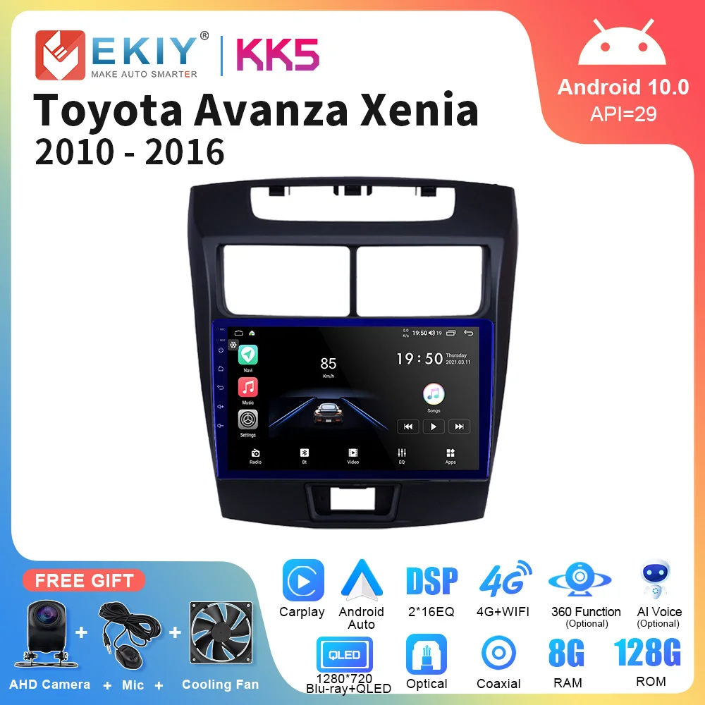 Ekiy Kk5 Qled Smart Android Auto Autoradio Per Toyota Avanza Xenia 2010 - 2016 Ai Voice Multimedia Video Player Navigazione Gps
