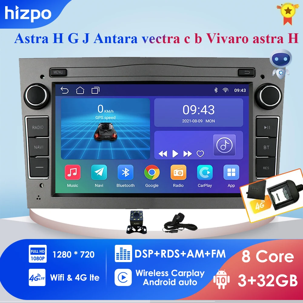 4G Wifi 2 Din Android 10 Car Nodvd Radio Di Navigazione Gps Per Opel Astra H G J Antara Vectra C B Vivaro Astra H Corsa C D Zafira B
