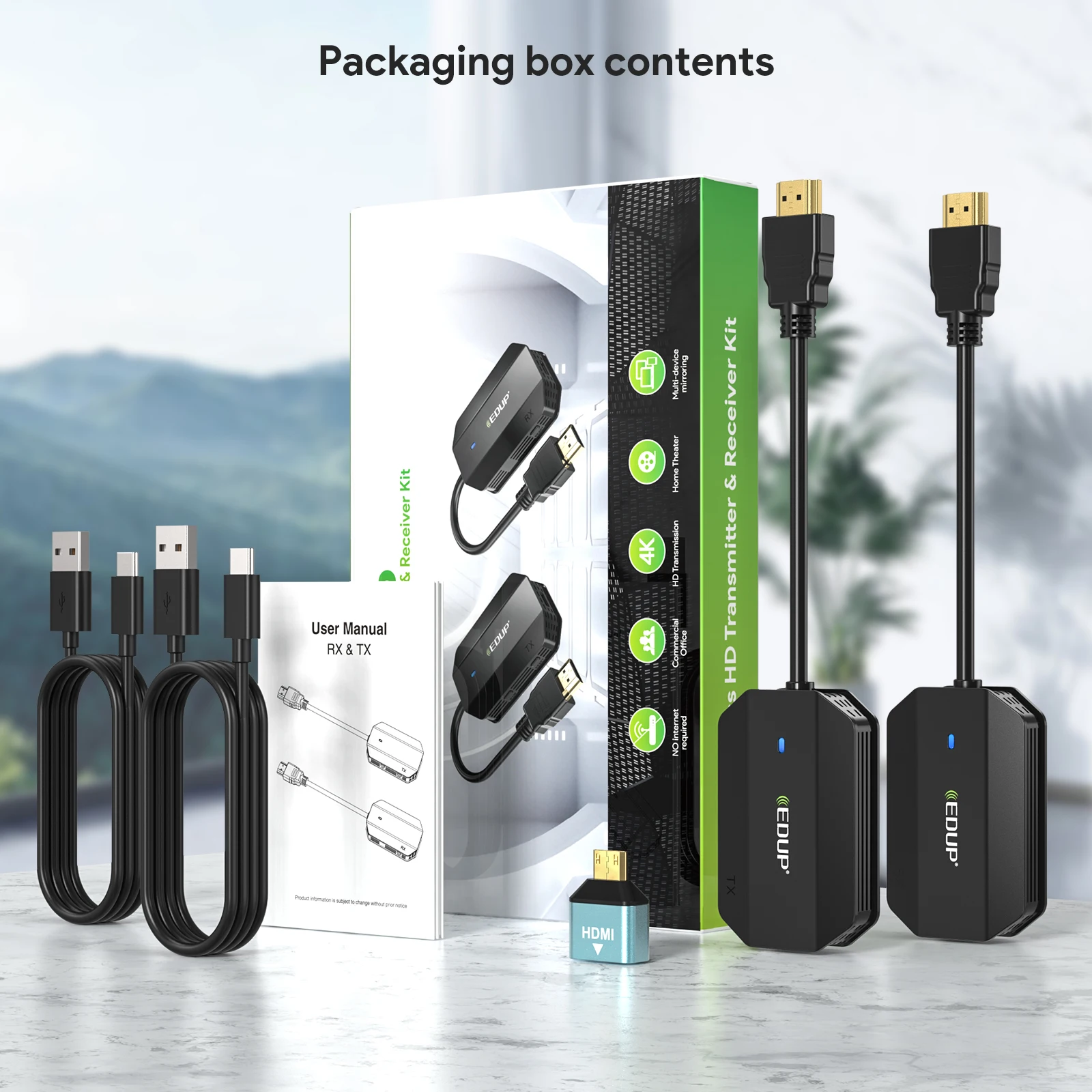 Kit Ricevitore Trasmettitore Video Compatibile Hdmi Adattatore Home Audio Tv Stick Hd Proiettore Extender Display Dongle