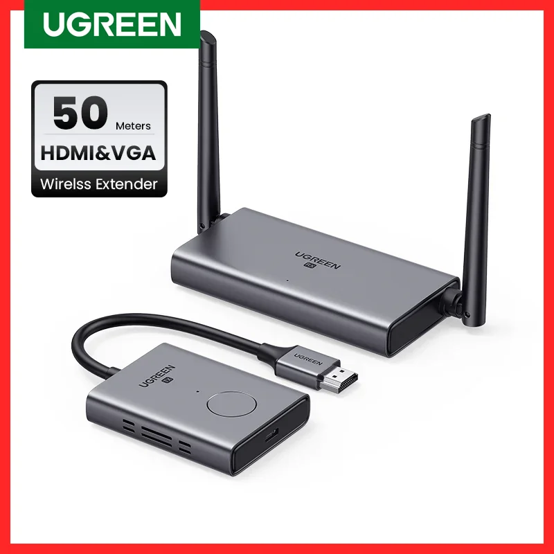 Incize Nuovo-In 】Ugreen Wireless Hdmi Extender Video Trasmettitore E Ricevitore Kit 5G 50M Trasmette Display Dongle Per Tv Pc Ps5/4 Monitor