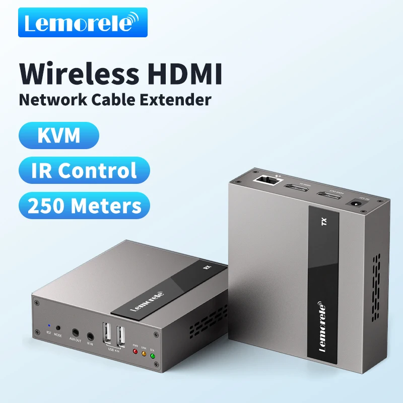 Lemorele Hdmi Wireless Extender Dongle Kit 250M Trasmettitore Video E Ricevitore Controllo Ir 5Ghz/2.4Ghz Dual Band Adapter Tv Stick