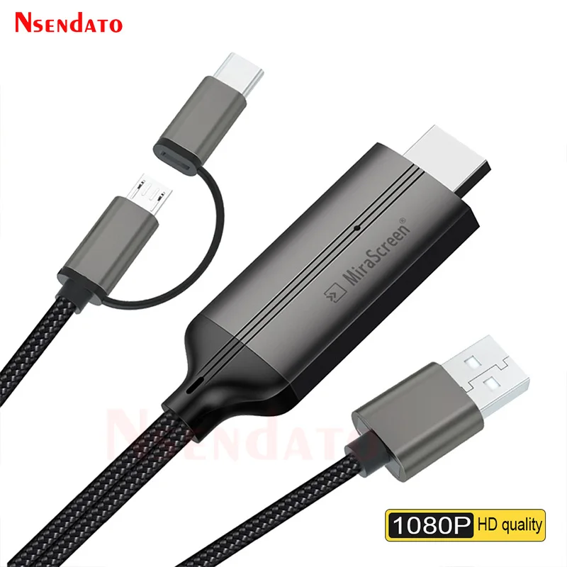 Mirascreen Ld36 Wired Hd Micro Usb Type C Hd Tv Stick Per Andriod Smartphone Sharing Mirroring Screen To Tv Hdtv Monitor Adapter