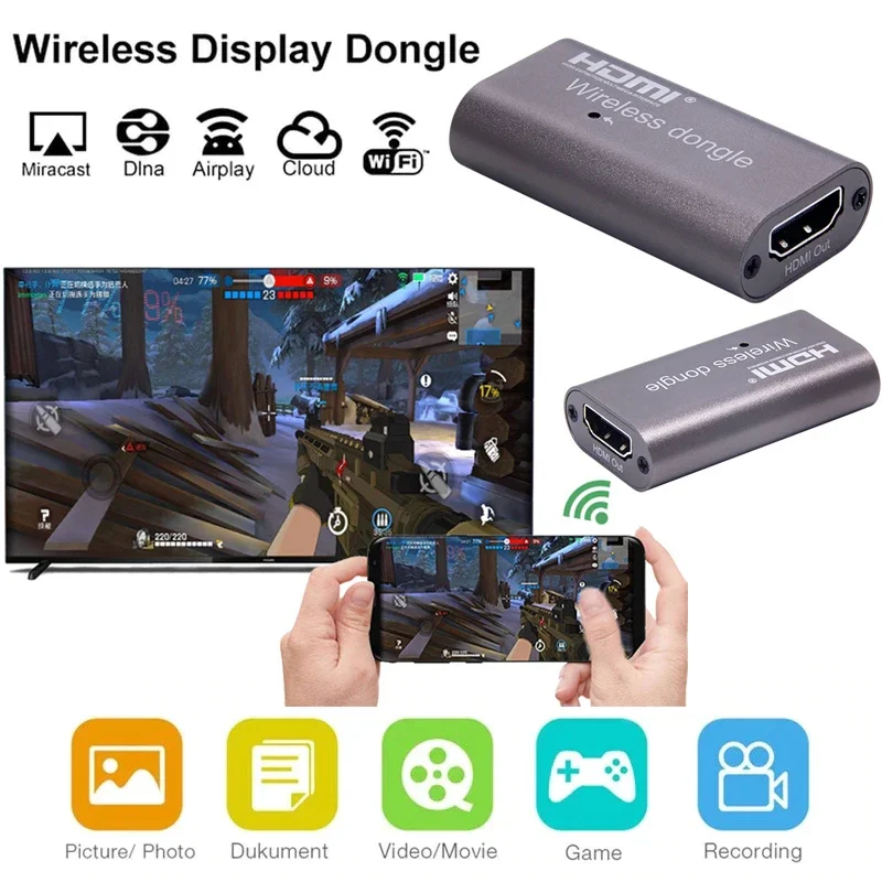 Wireless Wifi Hdmi Tv Stick Screen Condividi Display Dongle Adapter Media Streamer Ricevitore Per Iphone Android Phone To Tv Projector