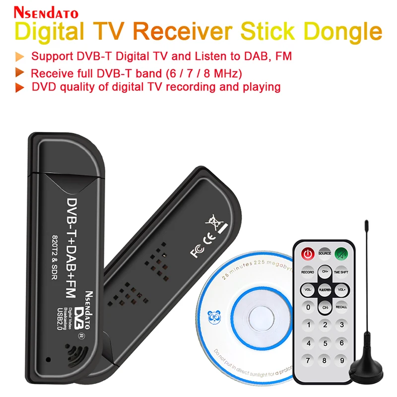Usb2.0 Dab Radio Fm Dvb-T Rtl2832U R820T2 Rtl Sdr Tv Stick Dongle Digital Usb Tv Sintonizzatore Hdtv Ricevitore Telecomando Ir Con Antenna
