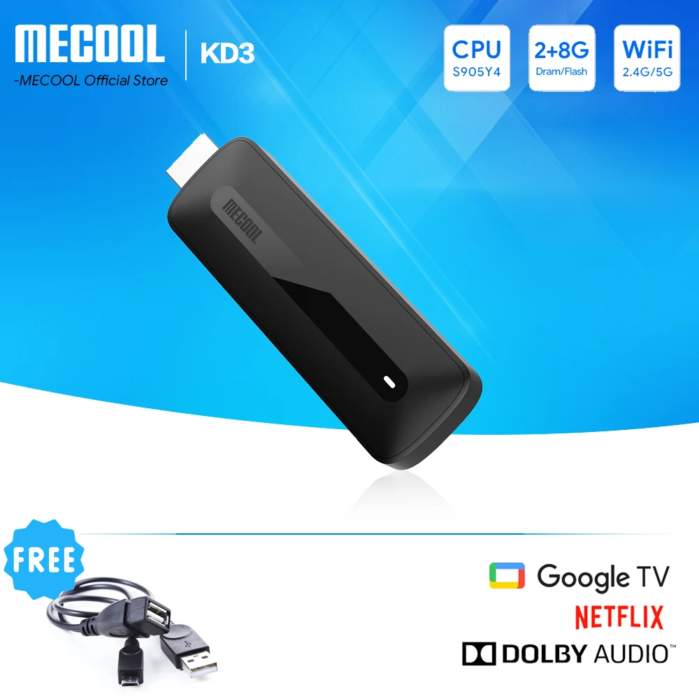 Mecool Kd3 Android 11 Tv Stick Con Dolby Audio 2 + 8G Google Certified Google Tv Stream Media Receiver Stick Home Media Player