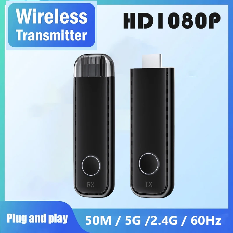 Ricevitore Trasmettitore Video Wireless Da 50M Extender Compatibile Con Hdmi Tv Stick Screen Mirror Adapter Switch Dvd Pc To Tv Projector