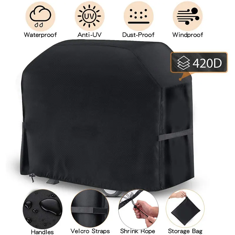 420D Oxford Cloth Bbq Cover Outdoor Anti-Polvere Impermeabile Weber Heavy Duty Forno Grill Cover Gas Charcoal Electric Grill Cover