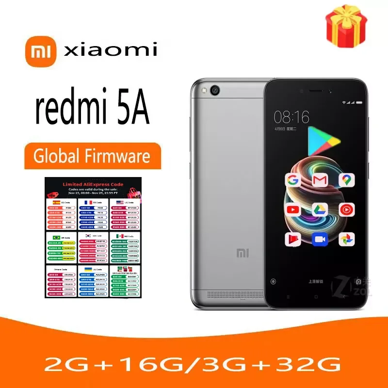 Cellulari Originali Xiaomi Redmi 5A 3G 32G Cellulari Smartphone Cellulari Android Snapdragon