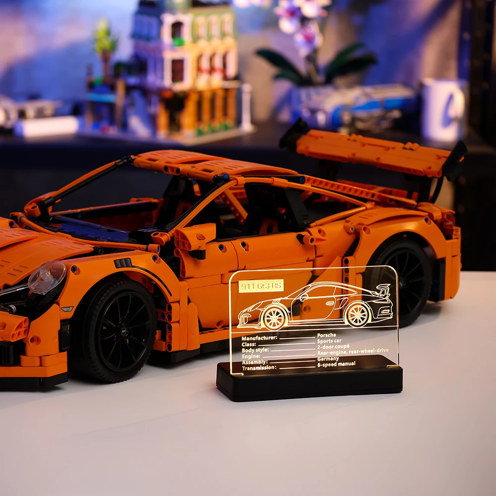 Led Light Acrilico Tabellone Targa Targhetta Per 911 Gt3 Rs 42056 Building Blocks Mattoni Giocattoli Set